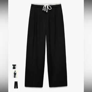 Zara Elegant Black Wide-Leg Trousers